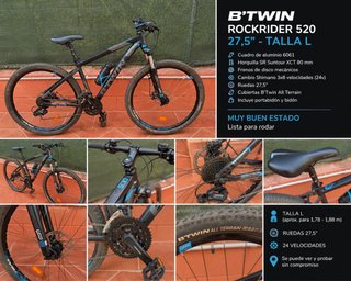 Bicicleta MTB B'TWIN Rockrider 520