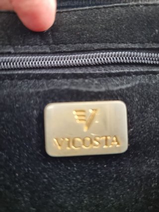 Bolso de mano en cuero azul oscuro