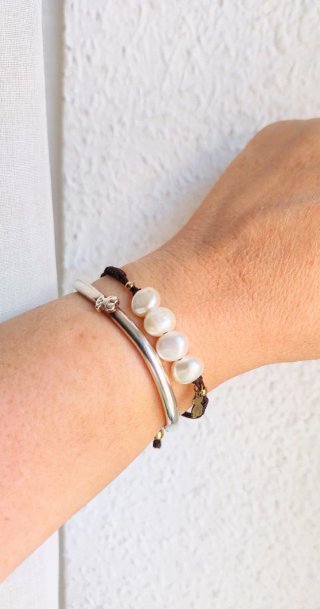 Pulsera Tous Perlas y Plata Vermeil