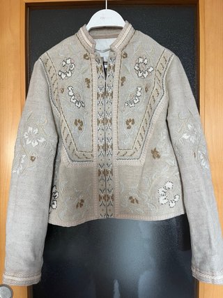 Chaqueta Zara bordada beige y dorada Talla  XS