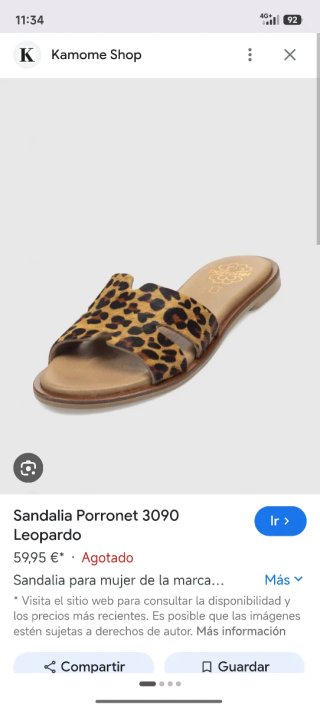 Sandalias piel Porronet leopardo talla 38