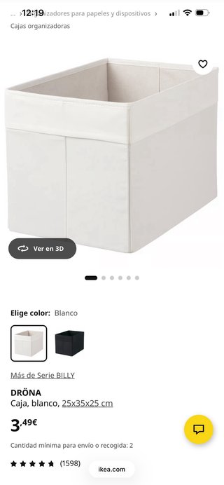 Caja de almacenaje IKEA DRÖNA blanca