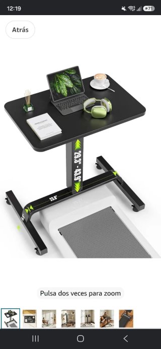 Mesa elevable ideal para cinta de andar o sofá