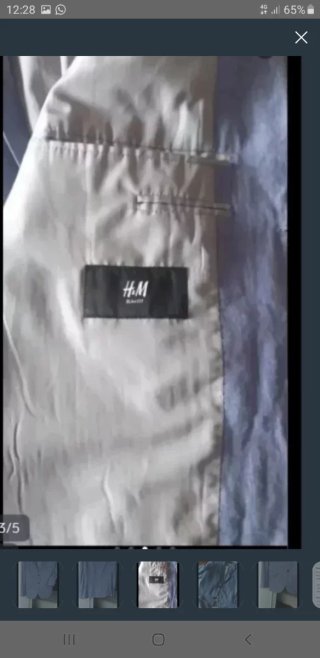 Americana H&M Azul Caballero