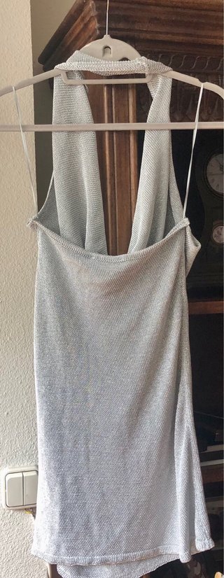 Rebajado Vestido plateado metalizado