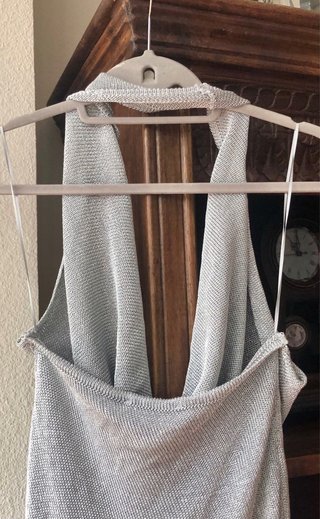 Rebajado Vestido plateado metalizado
