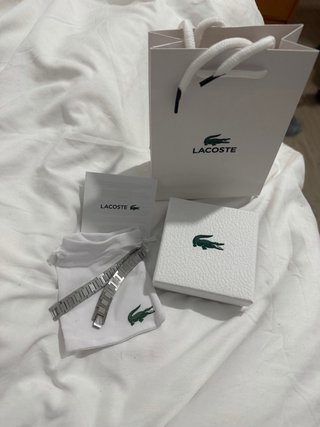 Pulsera Lacoste Hombre Plateada Nueva