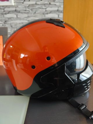 Casco Harley Davidson Naranja y Negro