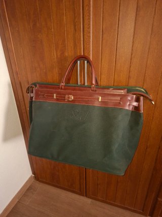 Bolsa de viaje grande marrón y verde