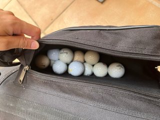 Bolsa de golf con palos, carro, bolas, guante nike
