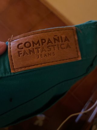 Pantalón largo mujer verde azulado