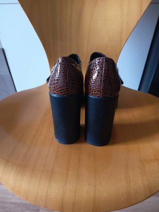 Zapatos plataforma tacón marrón serpiente 40
