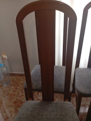 Sillas de comedor madera nogal (6 unidades)