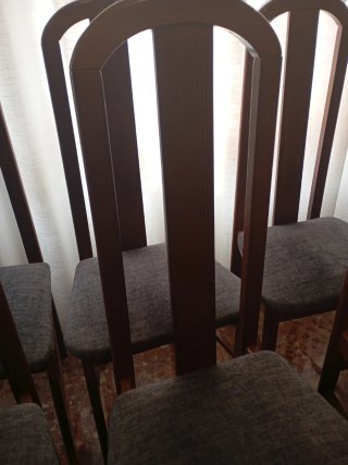 Sillas de comedor madera nogal (6 unidades)