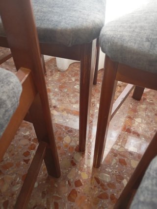 Sillas de comedor madera nogal (6 unidades)
