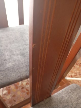 Sillas de comedor madera nogal (6 unidades)