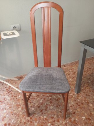 Sillas de comedor madera nogal (6 unidades)