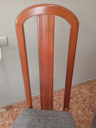 Sillas de comedor madera nogal (6 unidades)