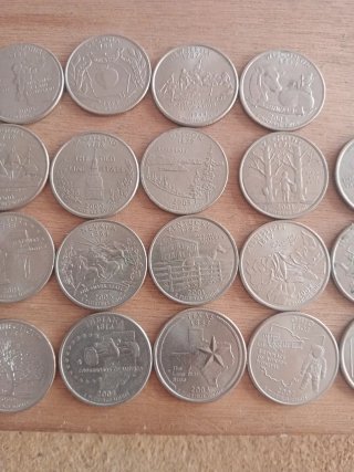 23 Monedas Cuarto Dólar USA Diferentes