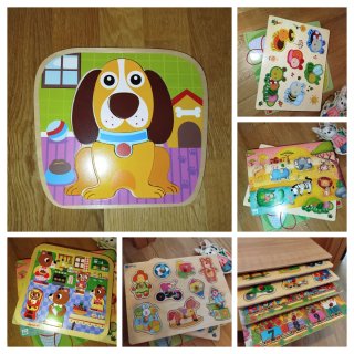 Lote puzzles madera infantiles