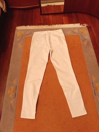 Pantalón blanco Zara T.38 cremalleras
