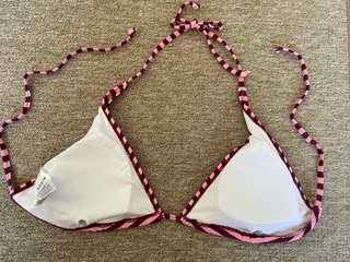 Sujetador bikini rayas rosa y morado