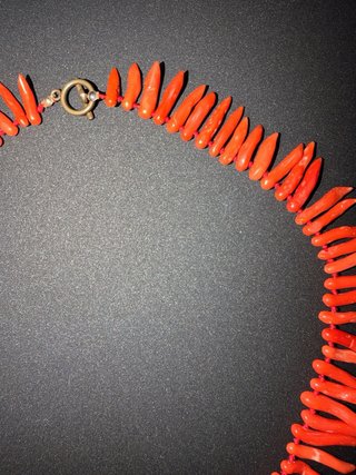 Collar ramas coral naranja