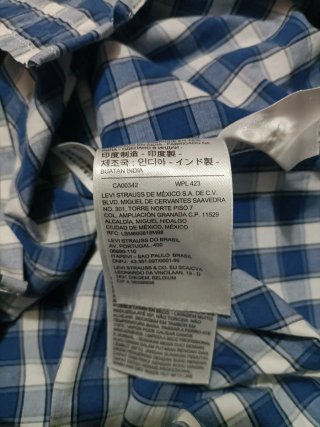 Camisa Levi's cuadros azul y blanco Talla M
