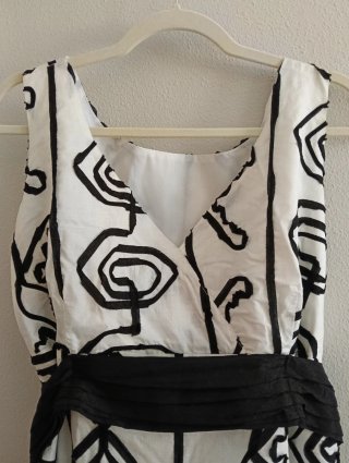 Vestido estampado blanco y negro T. Única