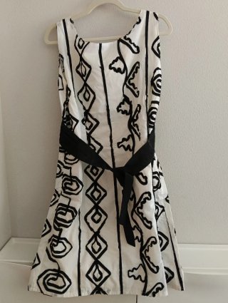 Vestido estampado blanco y negro T. Única