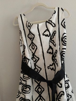 Vestido estampado blanco y negro T. Única