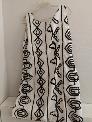 Vestido estampado blanco y negro T. Única