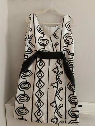 Vestido estampado blanco y negro T. Única