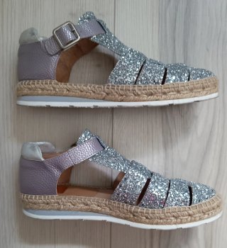 Sandalias Kanna 6302 Glitter Plata Talla 38
