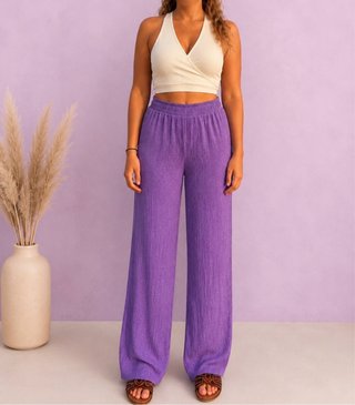 Pantalones morados brillantes talla única