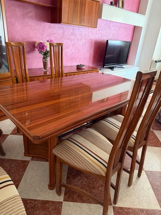 Mesa comedor y 6 sillas madera
