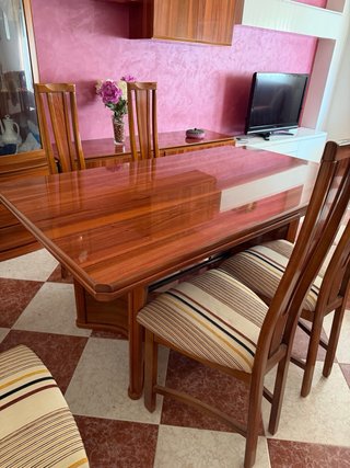Mesa comedor y 6 sillas madera
