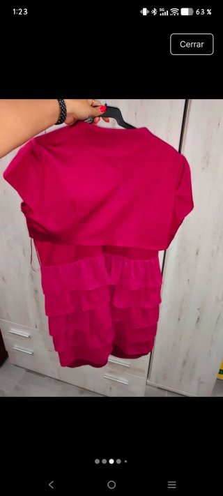 Conjunto vestido y torera berenjena