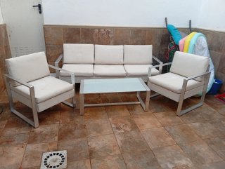 Conjunto Muebles Terraza Sofá + Sillones + Mesa
