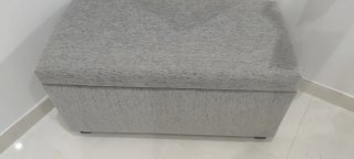 Baúl pie de cama gris tela