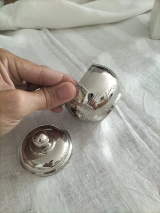 Vajilla antigua plata alpaca salero azucarero