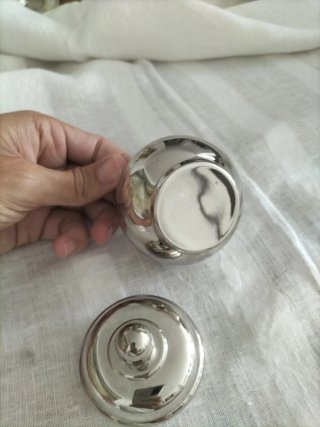 Vajilla antigua plata alpaca salero azucarero