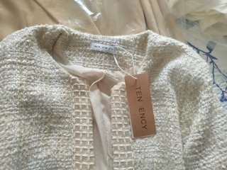Conjunto TEN ENCY vestido y chaqueta beige