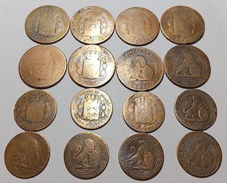 Lote 16 monedas cobre antiguas España