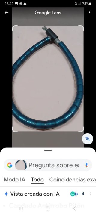 Candado azul para moto o bicicleta