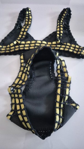 Bikini uncinetto nero e oro tg S