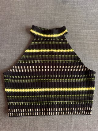 Top Desigual Negro y Amarillo Talla S