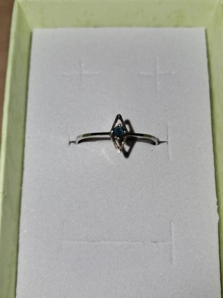 Anillo plata ley piedra azul