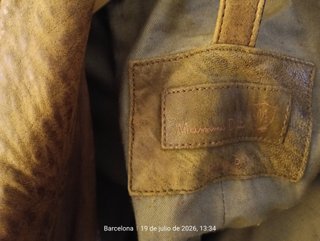 Cazadora Piel Marrón Massimo Dutti Hombre