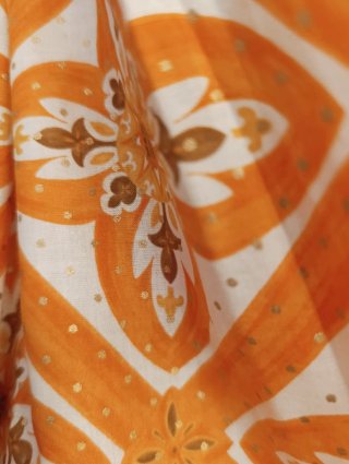 Tela viscosa de algodón estampado naranja